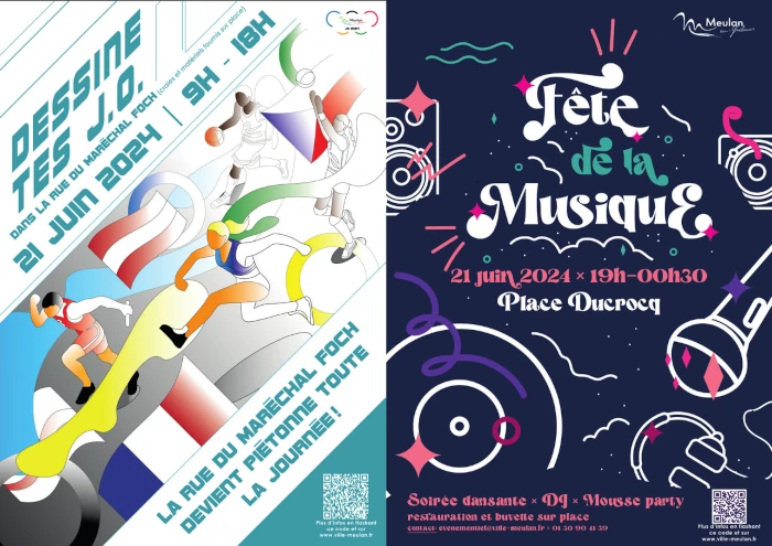 "Dessine tes JO" et "Fête de la musique" à Meulan-en-Yvelines le 21/06/2024