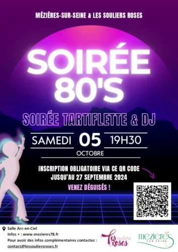 Octobre rose à Mézières-sur-Seine, soirée 80's le 05/10/2024