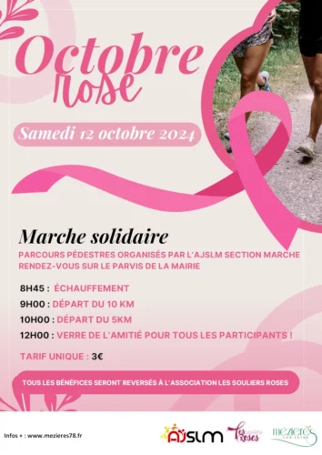 Ocotbre rose à Mézières-sur-Seine avec une marche rose le 12/10/2024